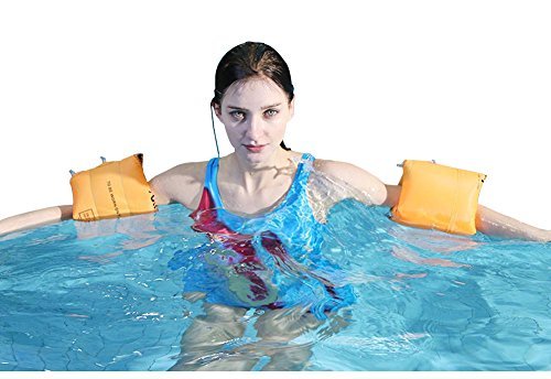 Topsung Floaties Inflatable Swim Arm Bands Rings Floats Tube Armlets for Kids and Adult (Orange)