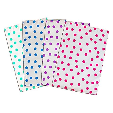 10" x 13" Pink|Teal|Purple|Blue Polka Dot -Flat Poly Mailers, Envelopes, Mailer Bags (200 Pack) Cover