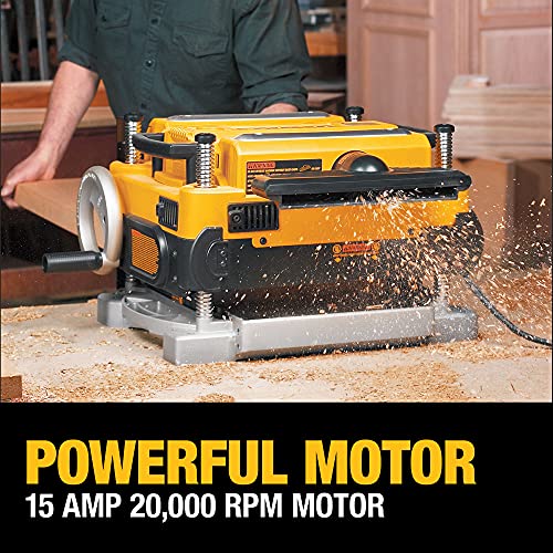 DEWALT Planer, Thickness Planer, 13-Inch, 3 Knife for Larger Cuts, Two Speed 20,000 RPM Motor, Corded (DW735)