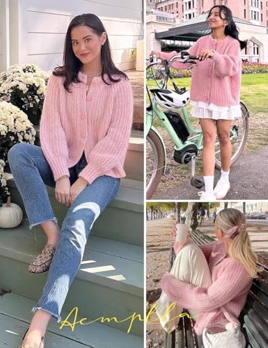 Cardigan Sweaters for Women Chunky Knit Cardigans Long Sleeve Button Sweater Jacket 2024 Fall Winter4