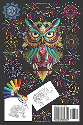 Animal mandala coloring book / Adult Coloring Book: Stress Relieving Animal Designs / Funny gifts for women / Funny gifts for men / Cover Owl (Cute coloring books) image 3