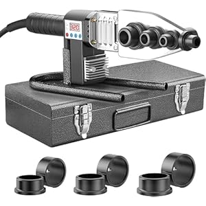 Máquina de soldadura por fusión de tuberías, soldadora portátil de tubos termofusibles con pantalla digital y cabezal de matriz de 3 piezas, dispositivo for soldar tuberías de plástico.