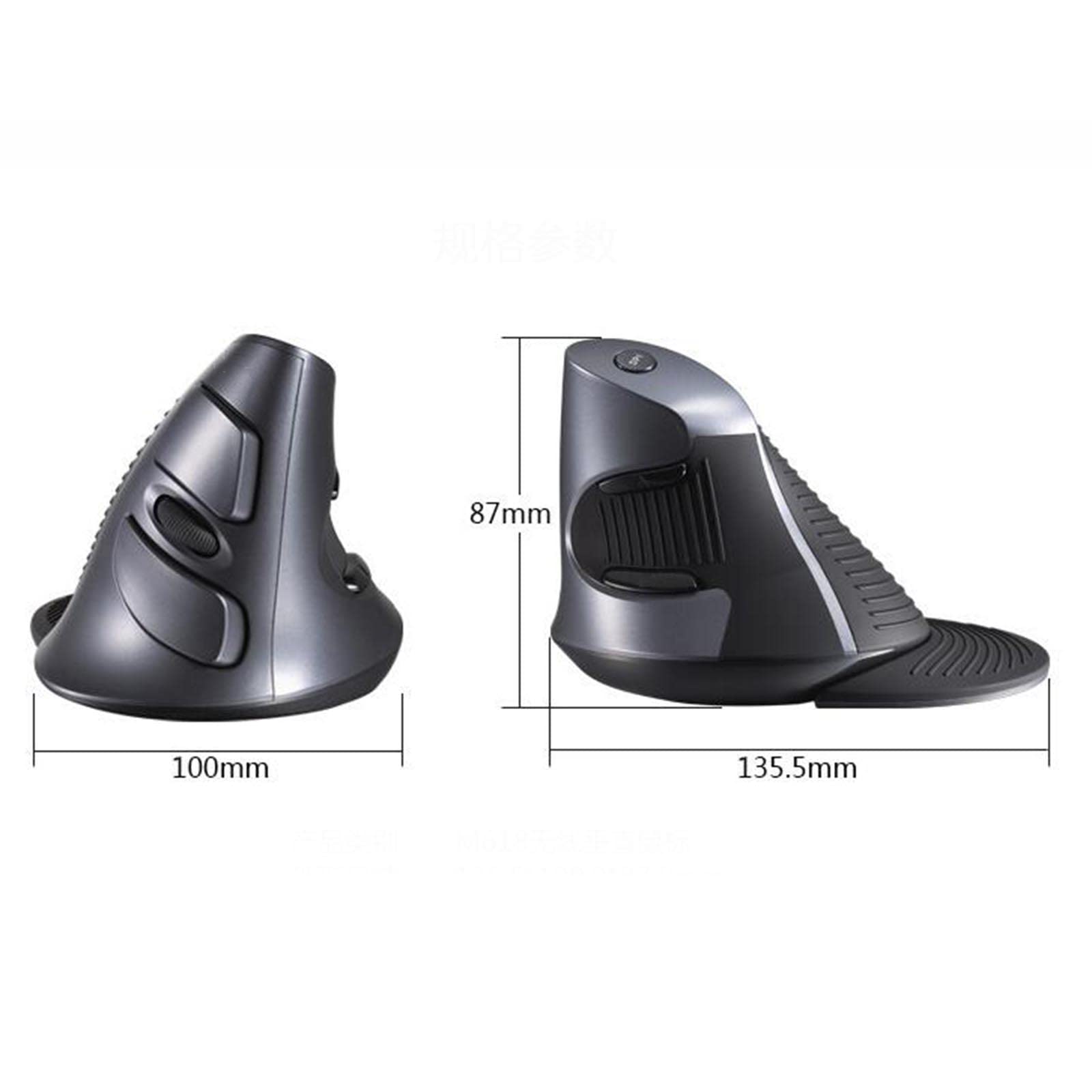 Mysz Bezprzewodowa mysz komputerowa do laptopa USB do gier z akumulatorem ergonomiczna mysz urządzenie wskazujące zrównoważona w pionie symetryczna odłączana regulacja DPI dłoni(White)