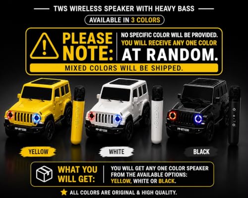 Image of Thar Adventure Edition Car Shaped Bluetooth Speaker with Wired Microphone, 20W Wireless Portable Karaoke Speaker, Bluetooth 5.0, HD Stereo Sound, Rechargeable Music Speaker