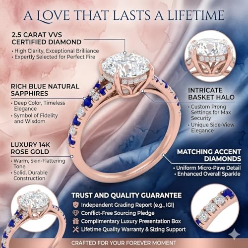 Image of Choose Your Gemstone Round Split Halo Pave Diamond CZ Ring Rose Gold Plated Round Shape Halo Engagement Rings Matching Jewelry Wedding Jewelry Easy to Wear Gifts US Size 4 to 12