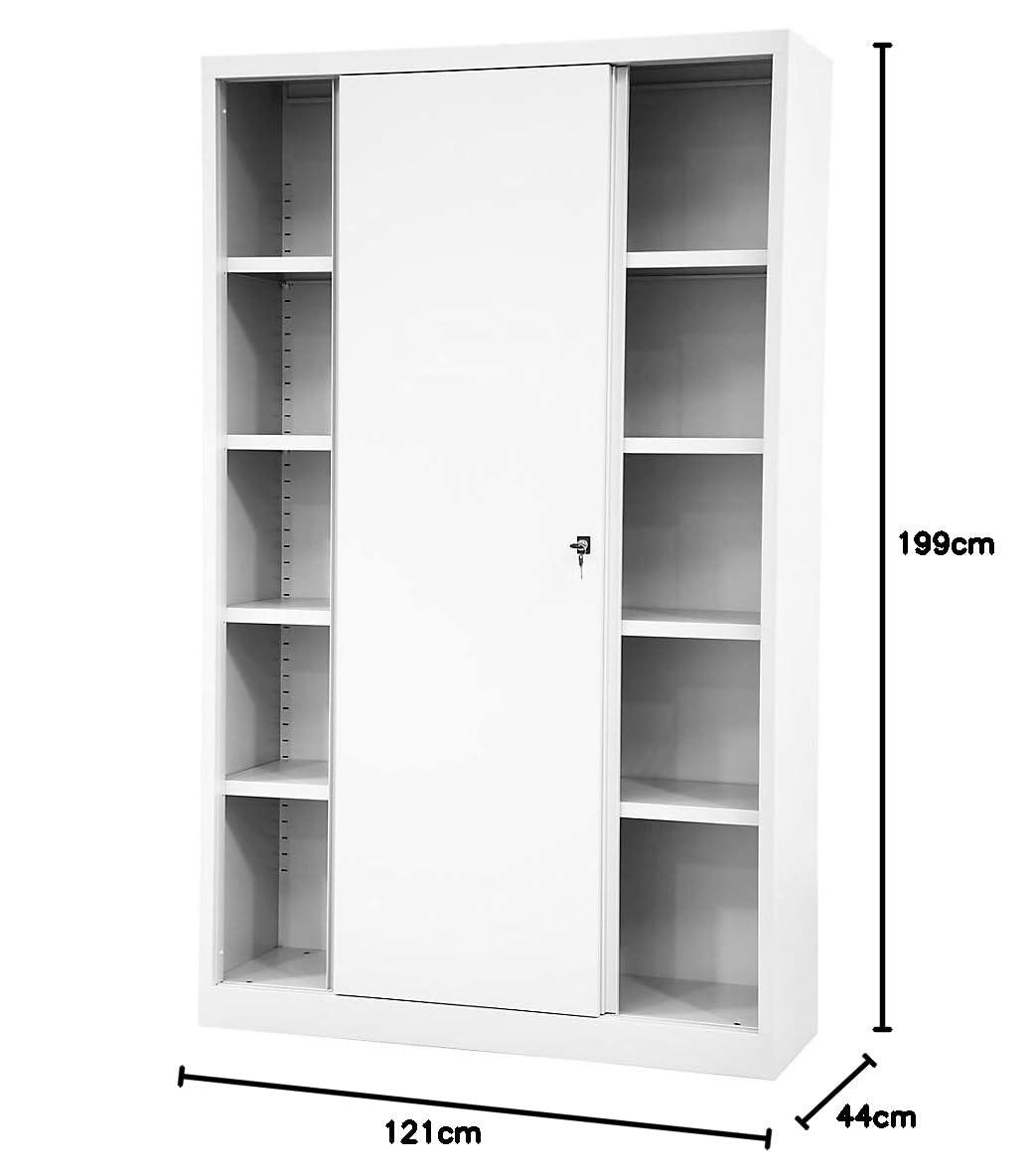 Bisley LIGHT Schiebetürenschrank ECO, 5 Ordnerhöhen, verkehrsweiß