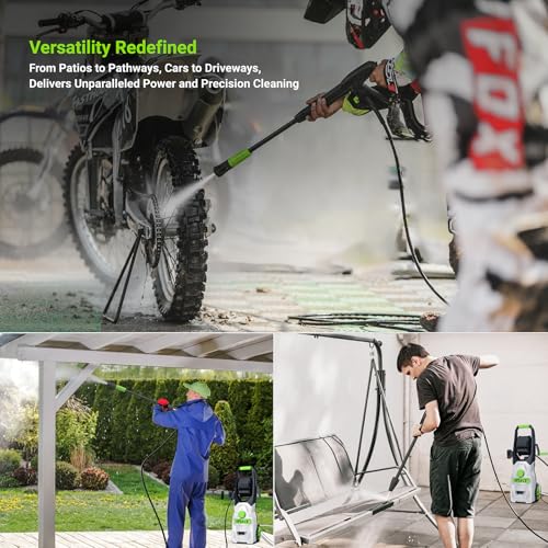 Image of DYLECT Ultra Force Pro High Pressure Car Washer Pump(with Pressure Adjustment), 2200 Watts Motor, 220 Bars Pressure, 7.5L /Min Flow Rate, 8m Outlet Hose, Upright Design with Wheels with 11 Accessories