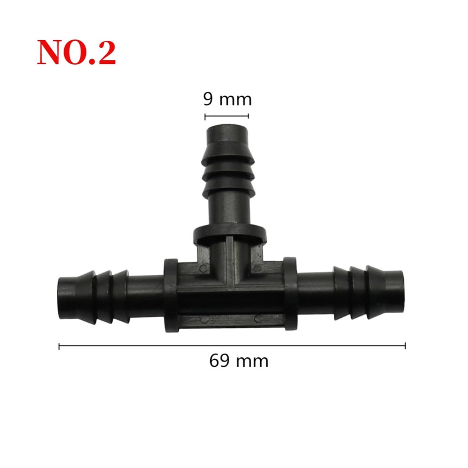 Adaptadores de accesorios tubería en forma T, conector 3 vías con púas, 50 Uds