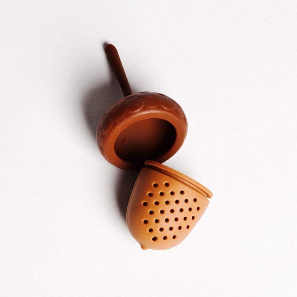 Ayrsjcl Brown Tea Strainer Silicone Acorn Shape Tea Infuser Loose Pine Nuts Tea Bag Strainer Herbal Tools