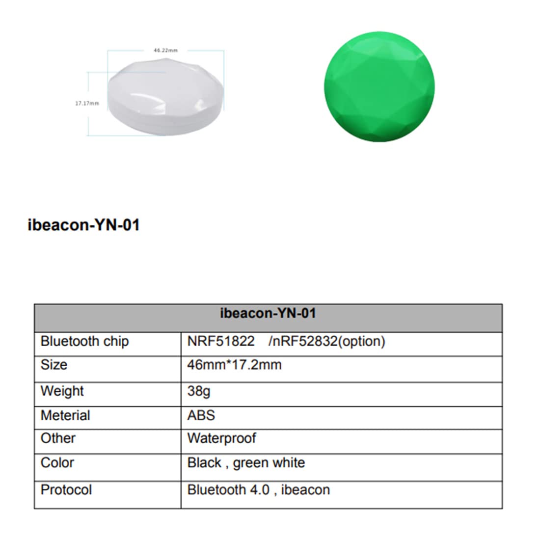 NRF51822 - Etiqueta de baliza Bluetooth Eddystone Ibeacon Ble Localizador de proximidad Baliza compatible con baliza/Ibeacon/Eddystone