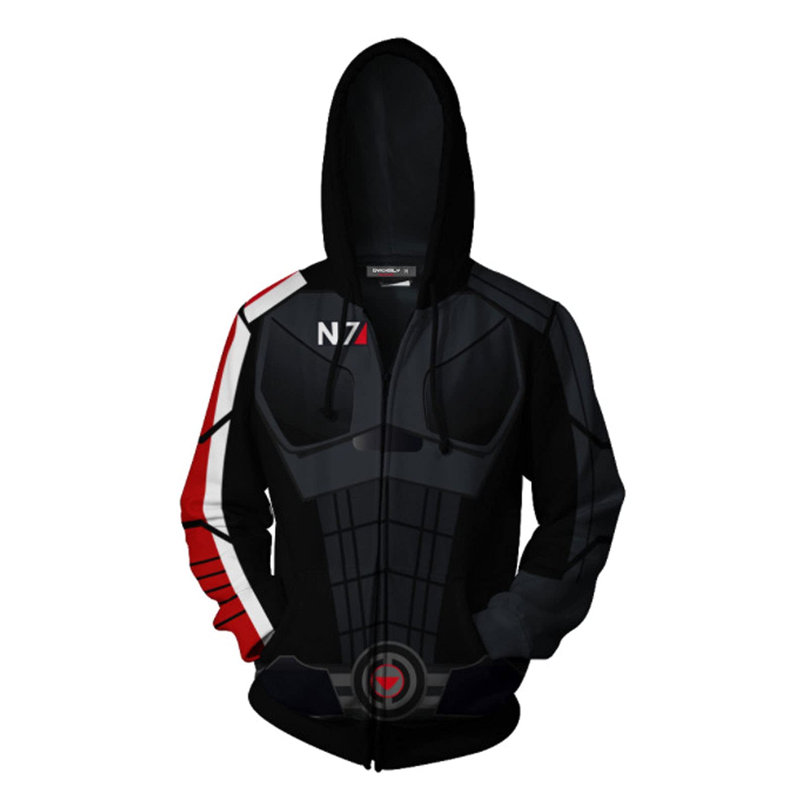Mass Effect N7 Felpa con Cappuccio e Zip da Uomo S-5Xl, Cosplay Cappotto Maniche Lunghe,Giacca Classica e Casual