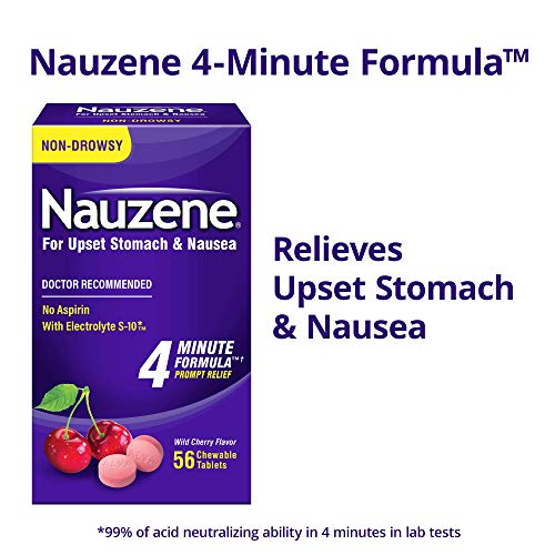 Image of Dramamine Nausea Long Lasting 10 Count 2 Pack & Nauzene Upset Stomach & Nausea Relief Wild Cherry 56 Count