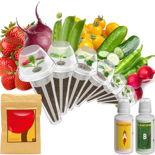 inbloom Fruit Seed Pod Kit for AeroGarden, Ahopegarden, GARDENCUBE, MUFGA, iDoo Hydroponics Growing System, 7-Pods (350+ Seeds Include Strawberry, Tomato, Cucumber, Pea, Ruby Queen Beet)