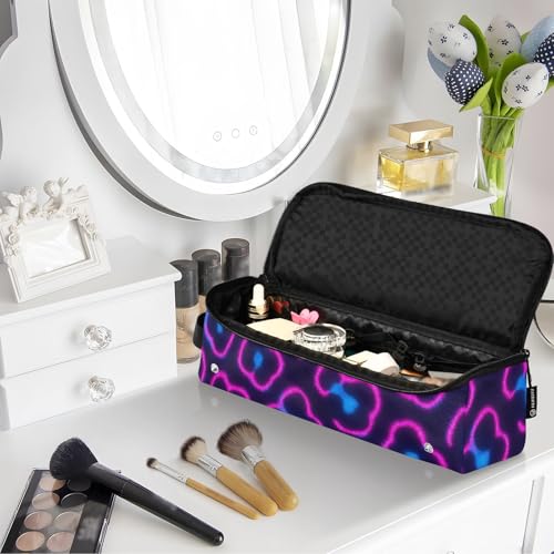 2 in 1 organizador para herramientas de cabello y tapete resistente al calor portátil para planchas, rizadores y alisadores con diseño de leopardo neón miniatura 7