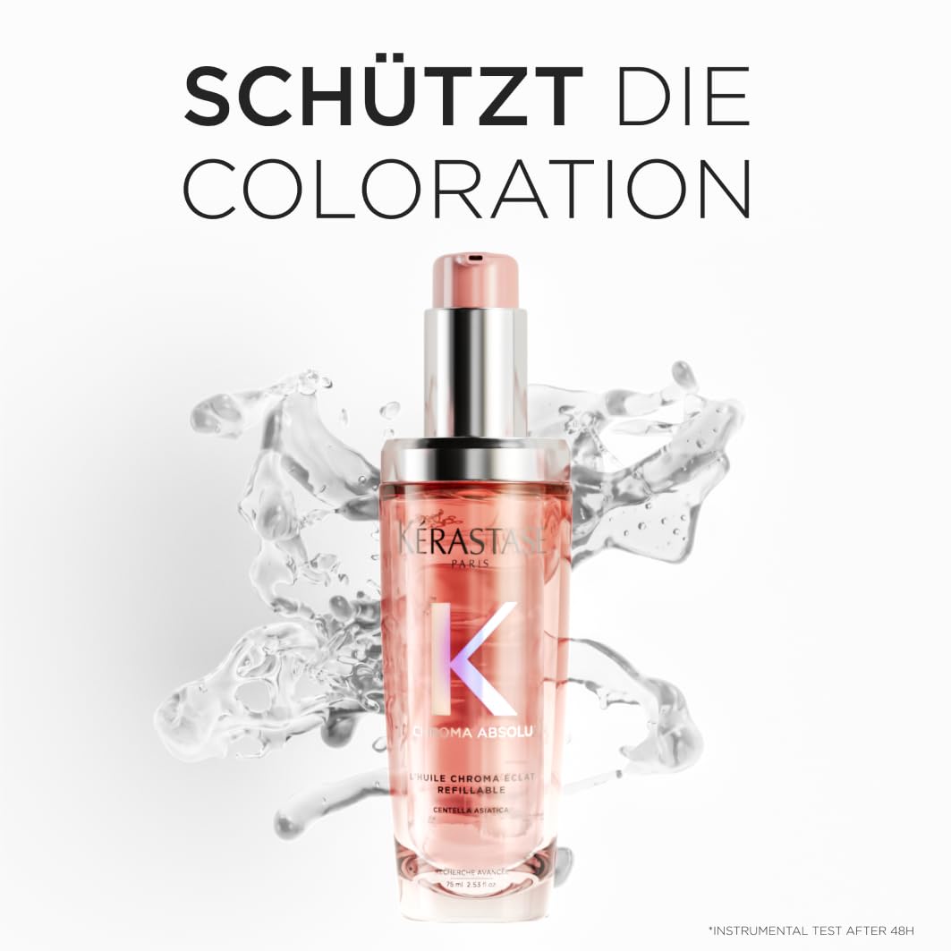 Kérastase Chroma Absolu l’Huile Cicagloss, Aufbauendes Pflege-Öl für coloriertes Haar, Farbe und Glanz verstärkende Haarpflege bei gefärbtem Haar, Nachfüllpackung, 75 ml