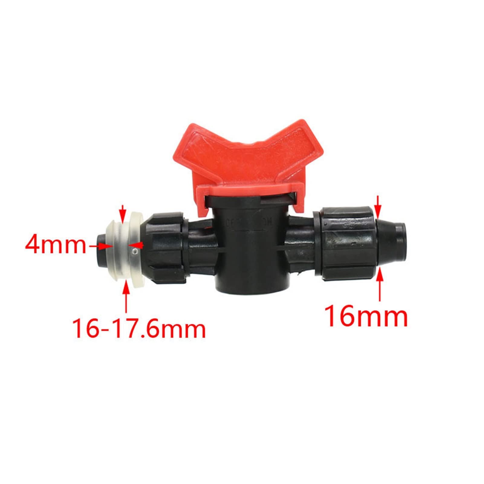 Raccordi per irrigazione a goccia 20 pezzi di connettore for rubinetto da giardino for nastro di irrigazione a goccia da 16 mm, valvola dell'acqua da 1/2 pollice maschio a valvola for nastro di irriga
