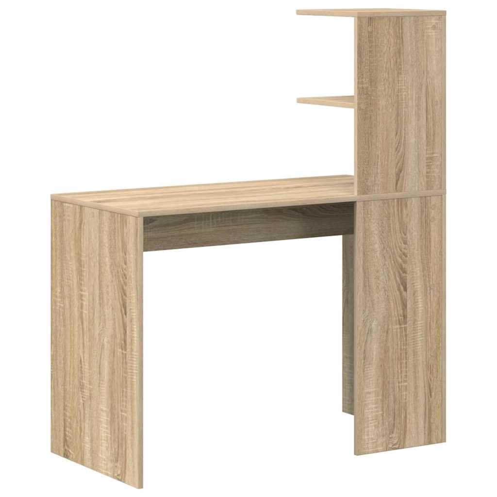 Scrivania in rovere Sonoma, 102 x 50 x 124 cm, in legno opaco, con 1 ripiano, scrivania da ufficio, postazione di lavoro per home office, monitor laptop, documenti e ordine