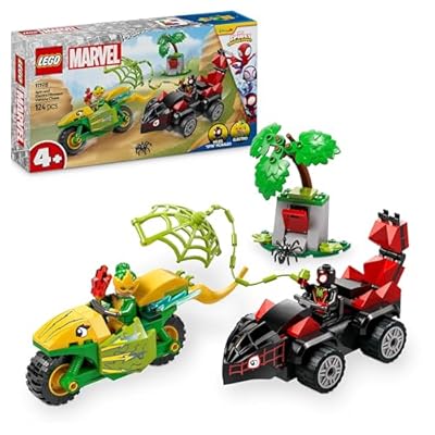 LEGO Marvel Actionspaß mit Spin und Electro in ihren Dino-Flitzern  baubares Superheldenauto für Jungen und Mädchen ab 4 Jahren  Helden Set mit Spielzeug Auto  Spidey und Seine Super-Freunde 11198