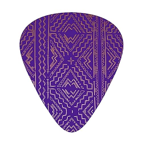 パープルのマッドクロスゴールド ギターピック Guitar Pick 12枚セット ティアドロップ型 エレキギター/アコースティックギター/クラシックギター/ベース等の練習に最適な12枚セット