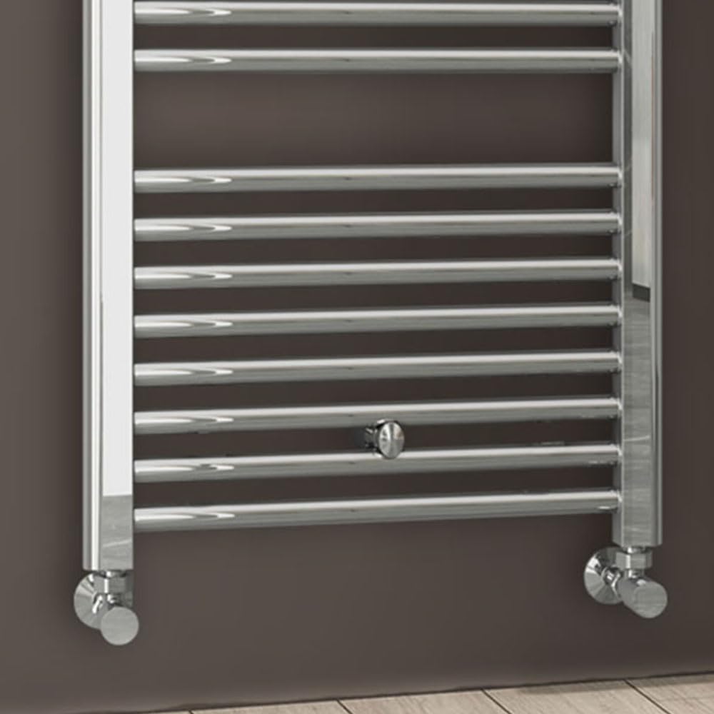 Kibath L408503 Toallero Secatoallas radiador para integrar en Circuito de Agua Caliente, Tubos de Acero con Acabado Cromado 1200x500. Válido para Red de calefacción estandar, Cromo Brillo