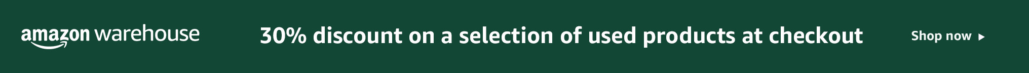 Extra 30% off already discounted used products at checkout