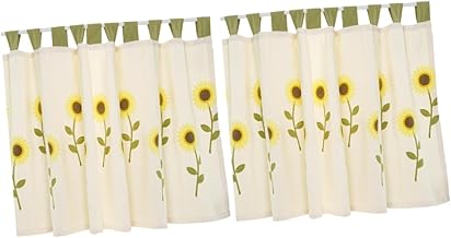 VOSAREA Cortinas Transparentes Para Janela 2 Peças Cortinas Transparentes Decoração De Armário Para Porta Painel De Janela Cortina Com Saia Cortina Para Porta Janela Armário