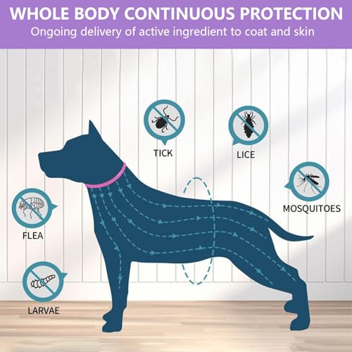 Tick-Collar-for-Dogs-Cats-Anti-Tick-Flea-Dog-Collar-8-Month-Protection-Adjustable-Waterproof-Dog-Collar-Chain-Anti-Tick-Collar-for-Dog-for-All-Breeds-Dog-Ticks-Product-for-Dog-Cats-Pink