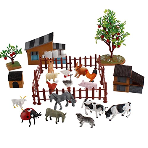 STOBOK 28Pcs Bauernhof Tier Miniaturen Farm Animal Set Bauernhof Tier Figurine Mini Spielzeug Figuren Bauernhof Tier…