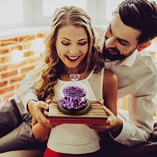 Duhouse Forever Roses Preserved Real Flowers Eternal Enchanted Rose Flower Box Gift For Valentines Birthday Anniversary Mother's Day Christmas(Lavender) #TOP5