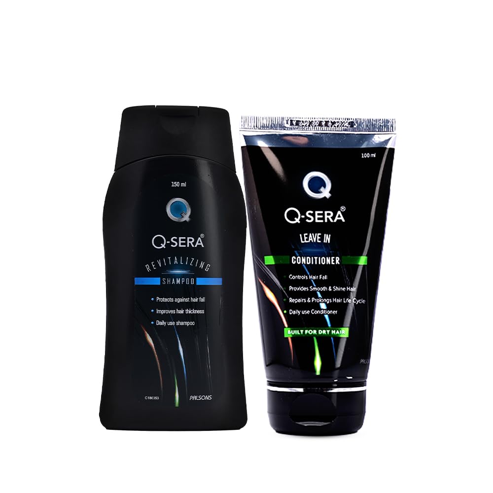 QSERA Hair Fall Control Combo - Shampoo 150ml + Conditioner 100ml, For Damaged and Frizzy hair, Unisex Formula, Dermatologist Recommended-image-36
