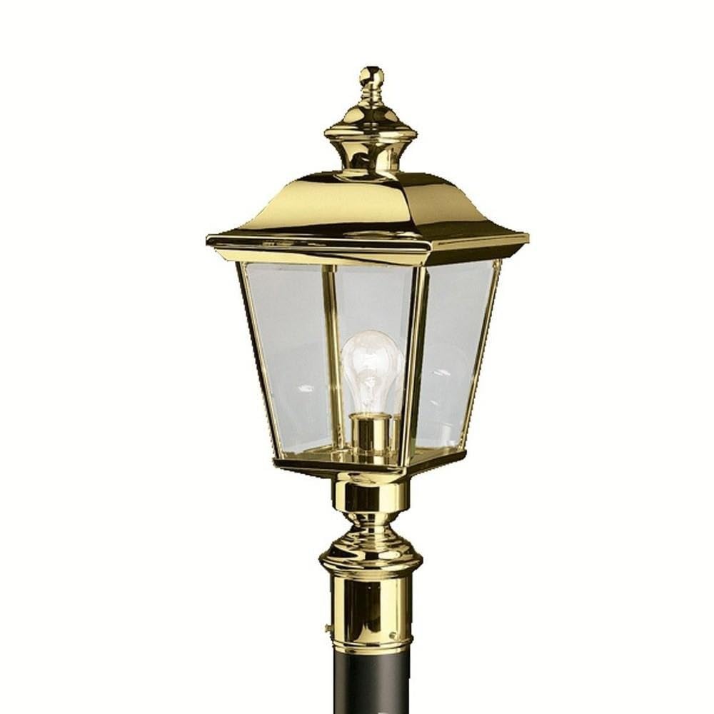 Kichler 9913PB Bay Shore Outdoor Post Mount 1-Light, Polished Brass