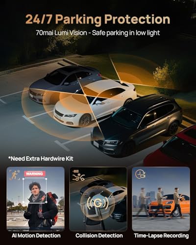 Image of 70mai 4K T800 3 Channel Dash Cam, Dash Cam Front and Rear Inside(2160P+2160P+1080P), STARVIS 2 IMX678, HDR Night Vision, WiFi 6, ADAS, Super-Capacitor, 24H Parking Mode, Upto 512GB Supported