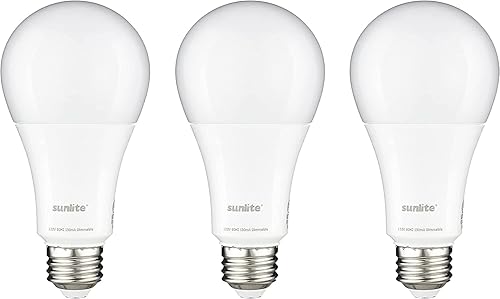 Sunlite 41679 - Bombilla LED A21 de 3 vías, 61219 vatios (equivalente a 60 W, 75 W, 125 W), 800-1500-2100 lúmenes, base E26 media, omnidireccional,