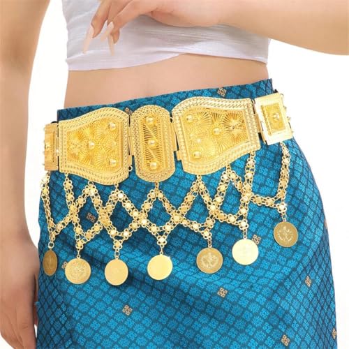 Arabian Golden Cross Coin Metal Belt Waist Belly Chains Classics Indian Kurdish Ethnic Robe Body Jewelry2