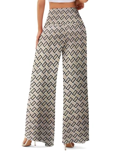 JZC Women's Palazzo Lounge Pants Stretchy Wide Leg Casual Pants Comfy High Waist Flowy Pants S-3XL