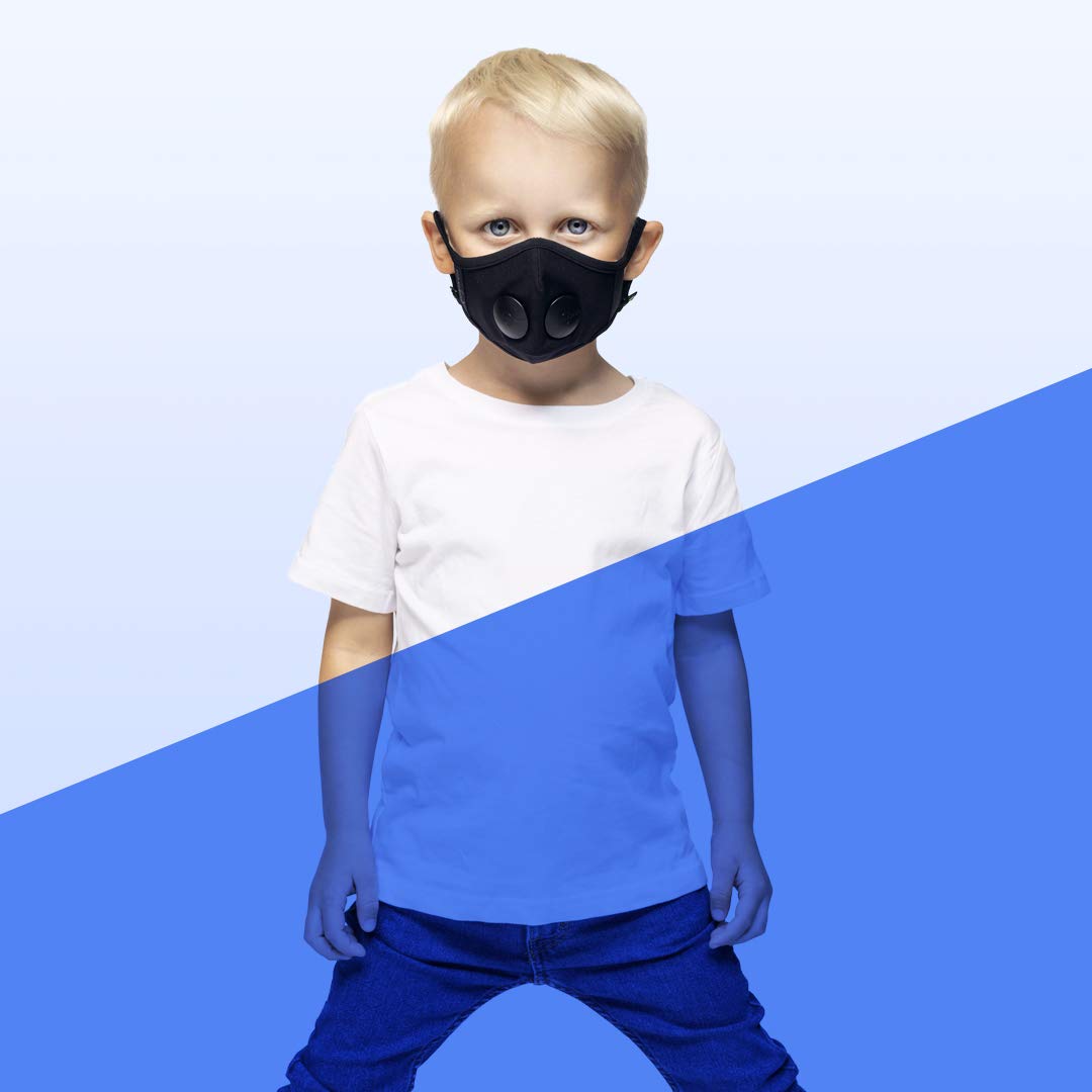 Airinum Urban Air Mask 2.0 - Onyx Black S | Maschera di Protezione Respiratoria Riutilizzabile e Regolabile, Che Protegge Contro L’inquinamento, lo Smog, gli Allergeni e i Batteri