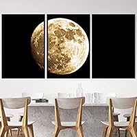 3 Piece Framed Canvas Wall Art Lunar Eclipse Canvas Prints Home Artwork Decoration for Living Room,Bedroom - 16