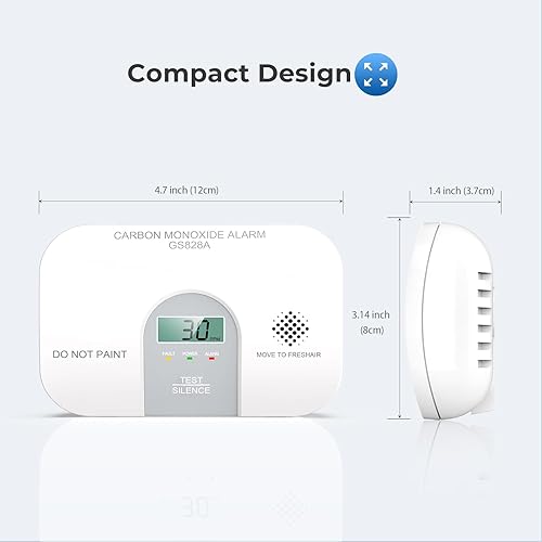 Miniatura 5 de Siterwell Detectores de monóxido de carbono, detector de CO de 10 años de vida útil del producto con pantalla digital LCD y advertencia de sonido,