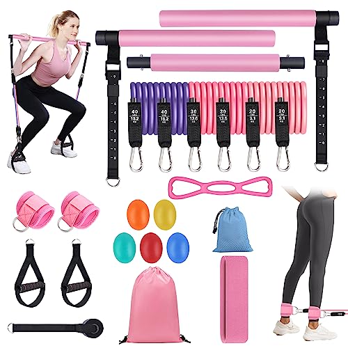 THYWD-Pilates-Bar-Kit-with-Resistance-Bands-for-Women-Men-Multifunctional-Portable-Pilates-Stick-Equipment-Home-Gym-Workouts-Yoga-Exercise-Fitness-Pilates-Stretch-Fusion-Bar-for-Full-Body-Shaping