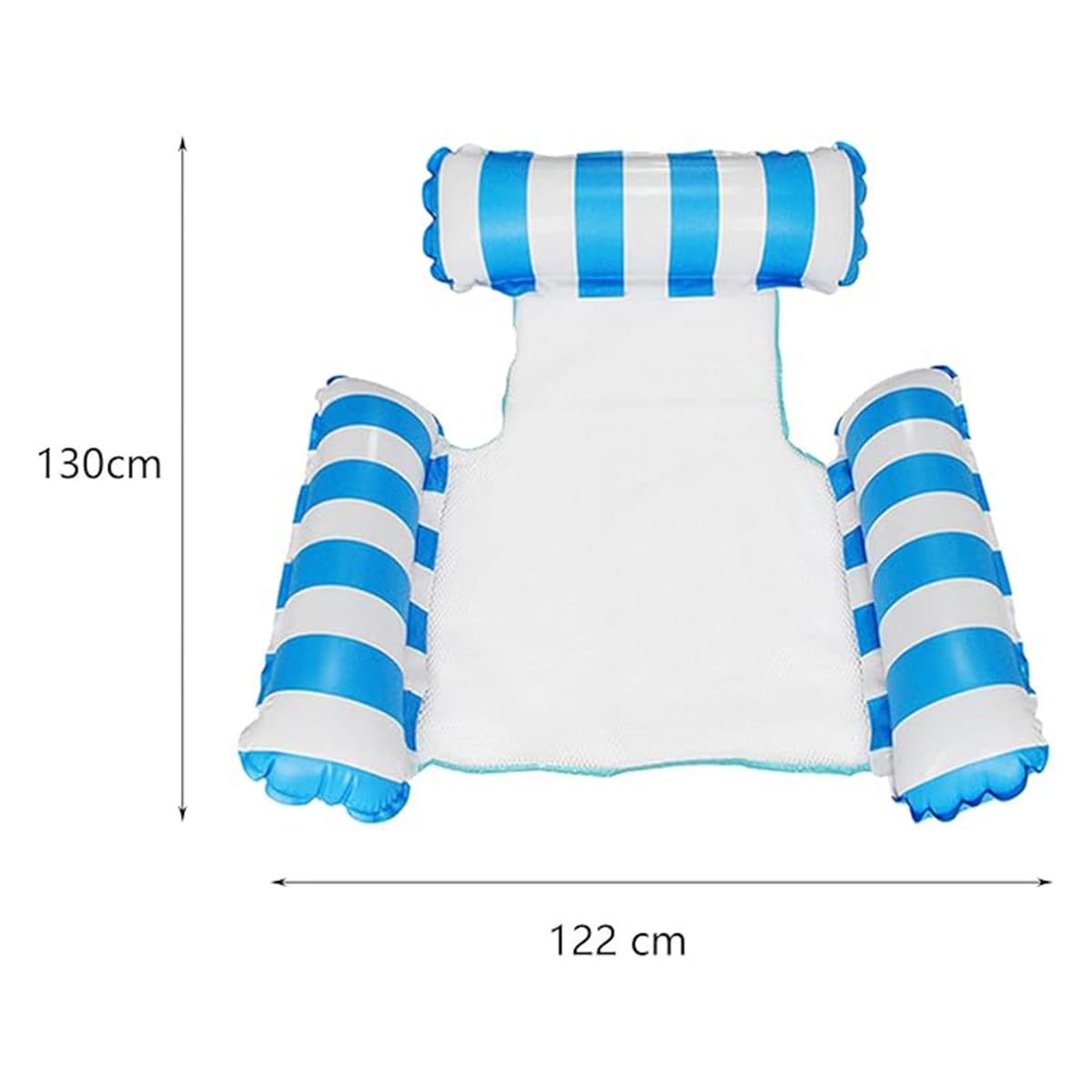 Amaca Gonfiabile Galleggiante per Piscina 4 in 1 2 Pezzi Blu+Rosa