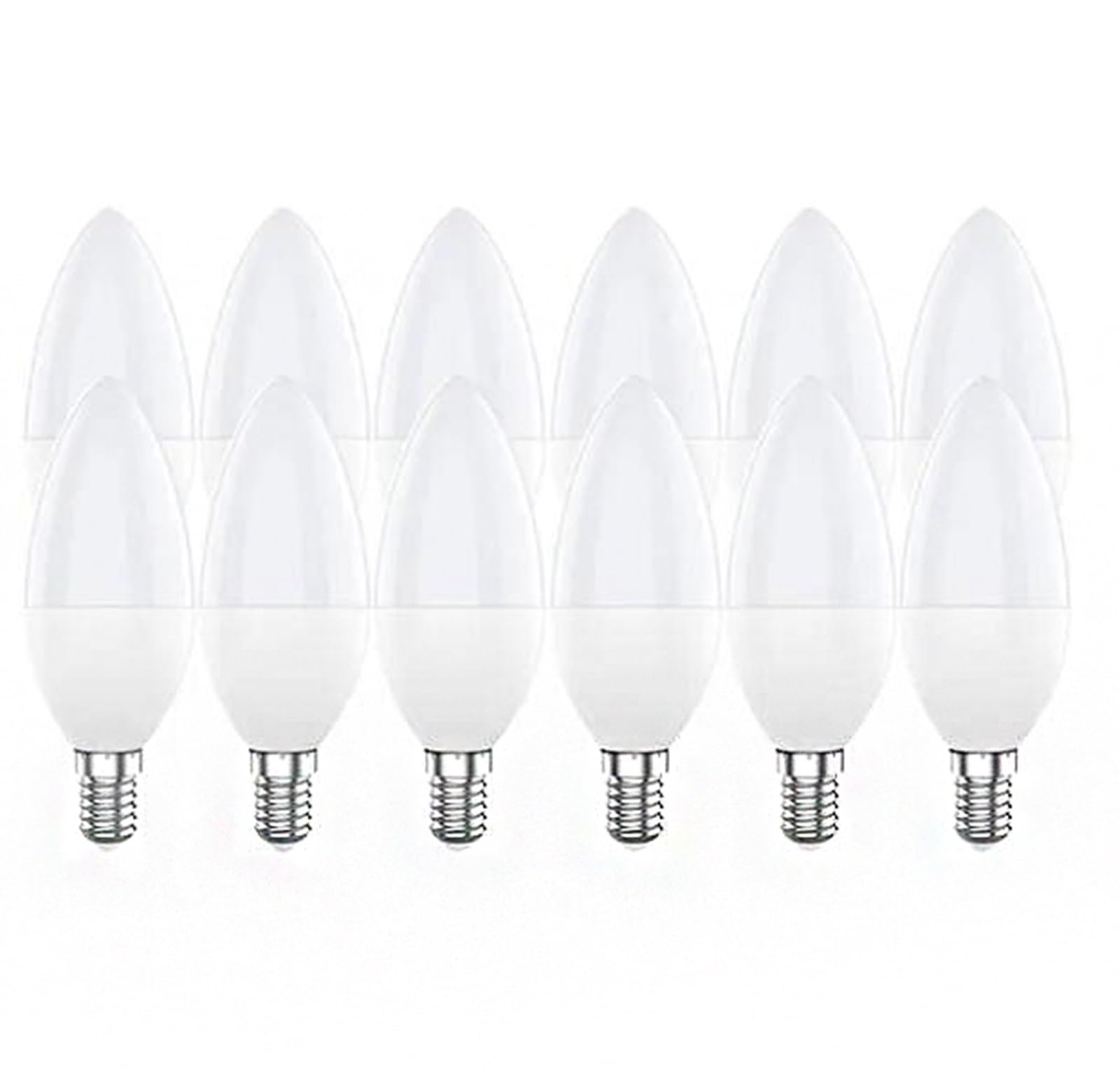 LED Bulb E12 6w Equivalent 50w Lighting Energy Saving 85v-265v 600 Lm No Flicker Not Dimmable Home Use Indoor Bulbs(E12 6W Warm White 3000K)