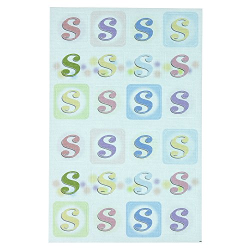 ゆにねーむ 洗濯 タグ に貼る シール イニシャルS 24ピース×1シート UN-234