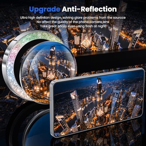 Image of WSKEN for Samsung Galaxy S26 Ultra Camera Lens Protector - Ultra Thin Case Friendly, 9H Shatterproof Tempered Glass with Anti Scratch Metal Circle Camera Screen Protector Cover Accessories, G Colorful