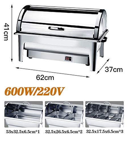 MAYAOEY Chafing Dish Elektrisch, Speisenwärmer Edelstahl, Warmhaltebehälter Essen Buffetwärmer für Bankette, Hauspartys… – Bild 4