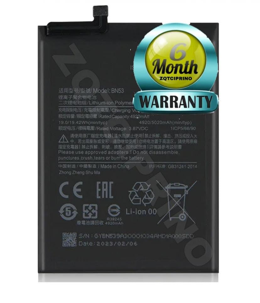 Image of Original BN53 Battery for Redmi Note 9 pro M2003J6B2G Battery with 6 Month Warranty ****(CC8)