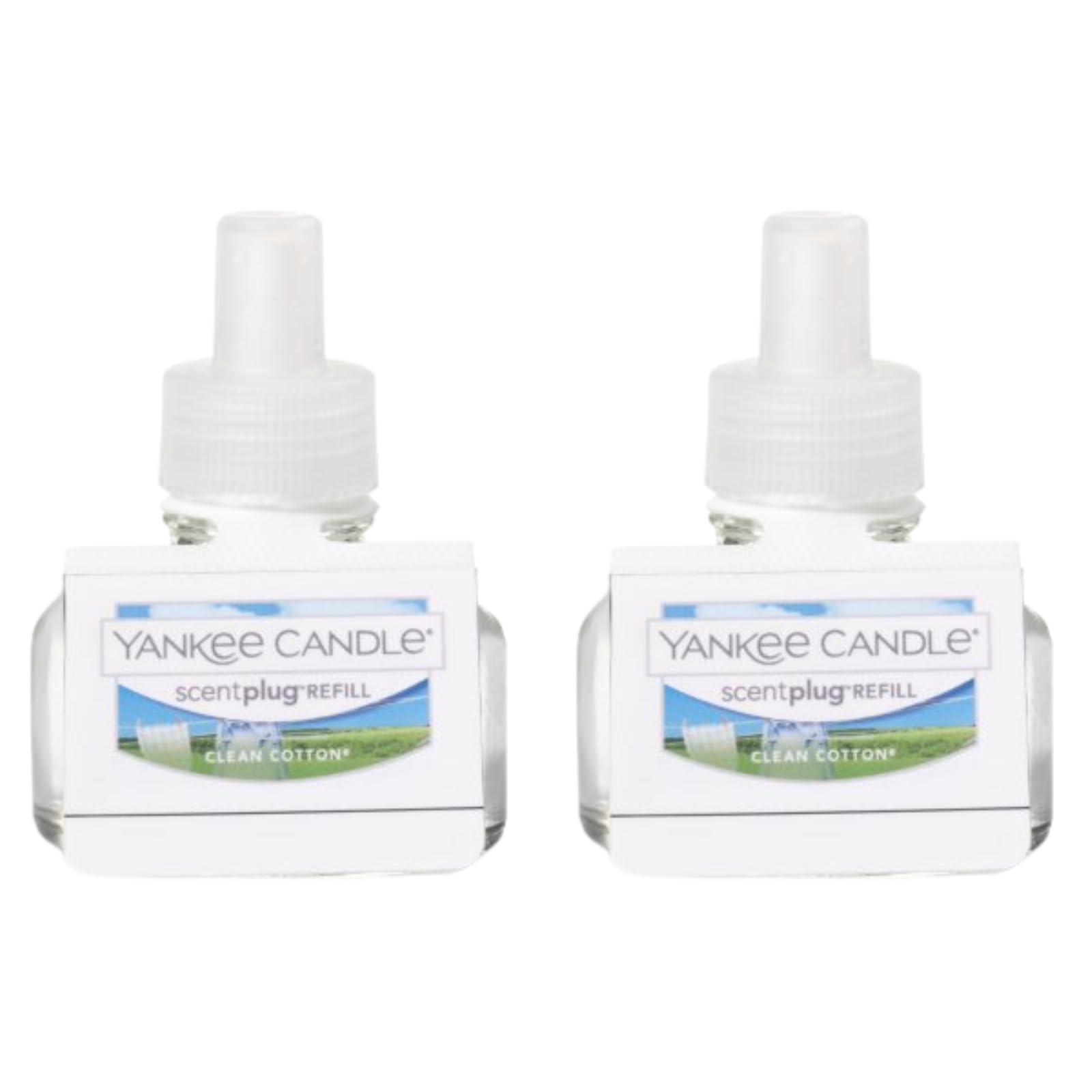 Yankee Candle ScentPlug Refill for Plug in Air Fresheners, Scented Oil Refills, Long Lasting Home Fragrance, Clean Cotton (Pack of 2)
