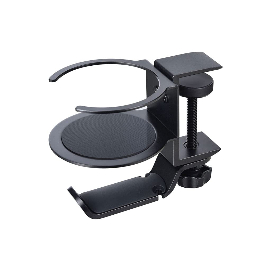 MRKU Headphone Stand Holder Headset Hook Hanger Desktop Lock Multifunctional Rack Cup Rotatable