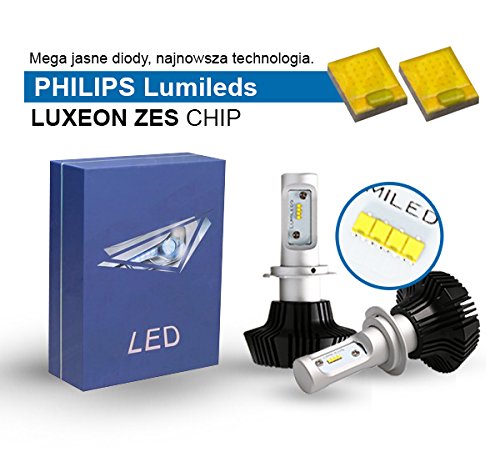 2 x LED H7 Canbus 12 V-24 V Zes Luxeon, 2 x 4000LM...