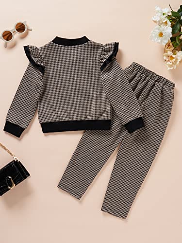 Toddler Girls Hoodie Dark Khaki Sweatsuits Pants Fall Spring Tracksuit Sportswear Long Sleeve Pullover Pants Sets3