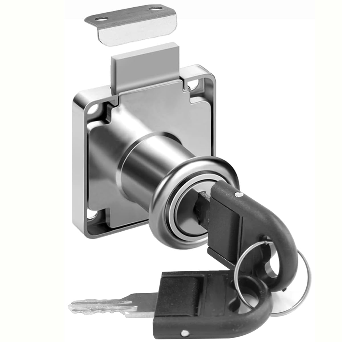 Cam Lock with Key Different, Security Key Locks for Cabinet Cupboard Mailbox Drawer Letter Box Kitchen Cupboard Furniture Locks (Silver-1 Pack)